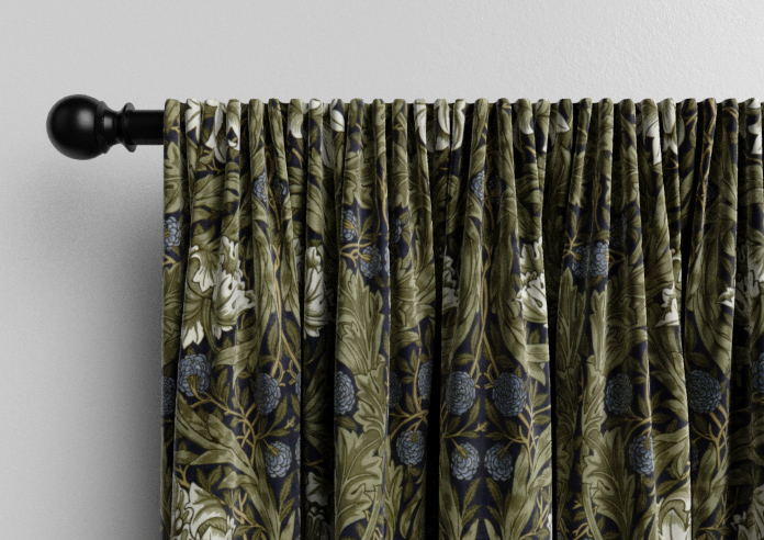 William Morris At Home African Marigold Velvet, Cornflower - Made to Measure Curtains - Image 9